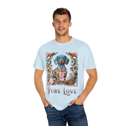 Pure Love Dachshund T-Shirt - Unisex Garment-Dyed Tee