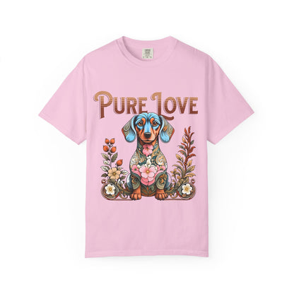 Cute Dachshund 'Pure Love' Unisex T-shirt - Perfect for Dog Lovers