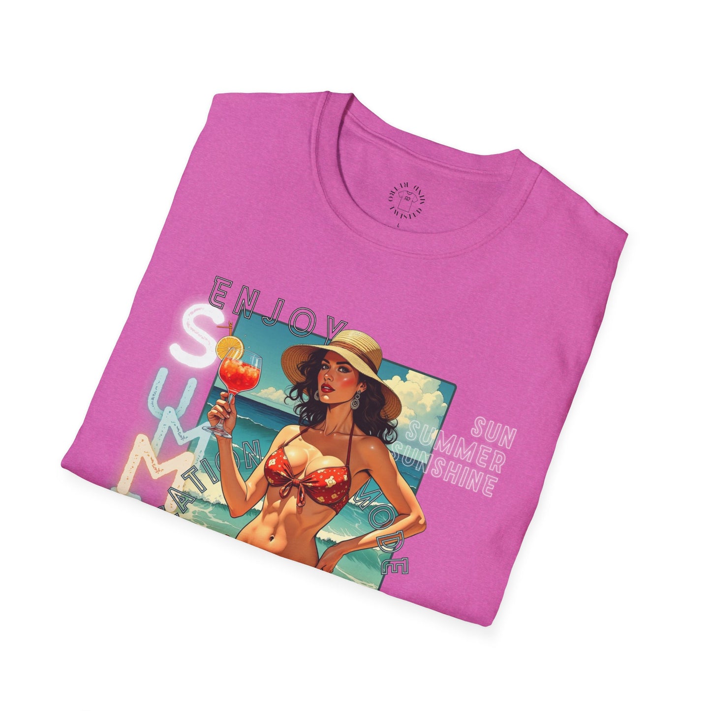 Enjoy Summer Vintage T-Shirt - Unisex Softstyle Tee for Beach Lovers