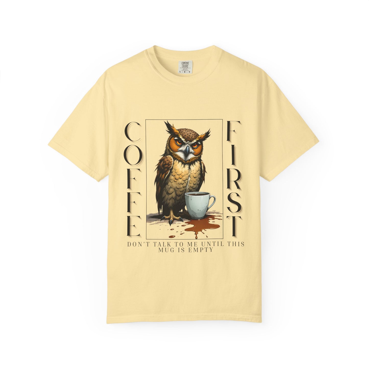 Coffee First Owl Graphic T-Shirt