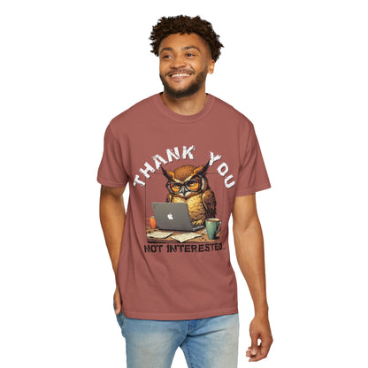 Owl 'Thank You, Not Interested' Graphic T-Shirt