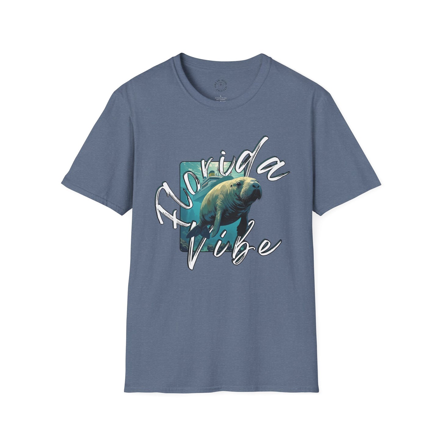Florida Vibe Unisex Softstyle T-Shirt - Casual Beachwear Tee, manatee