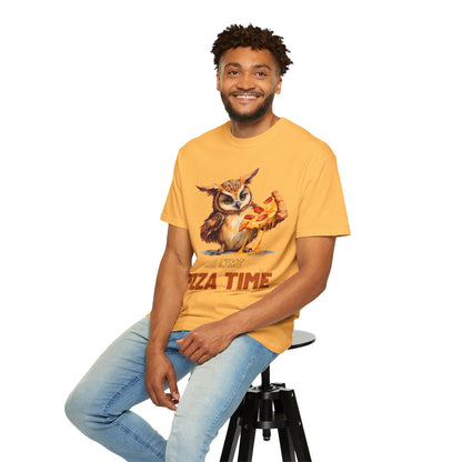 Pizza Time Owl T-Shirt — Cute Owl Eating Pizza Graphic Tee