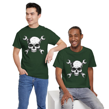 Mechanic Skull Tee — Wrench Crossbones Graphic T-Shirt