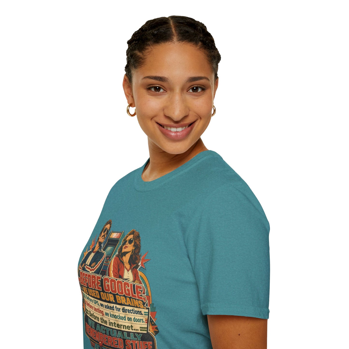 Before Google T-Shirt — Retro Vintage "We Used Our Brains" Graphic Tee