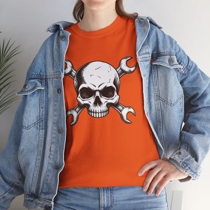 Mechanic Skull Tee — Wrench Crossbones Graphic T-Shirt