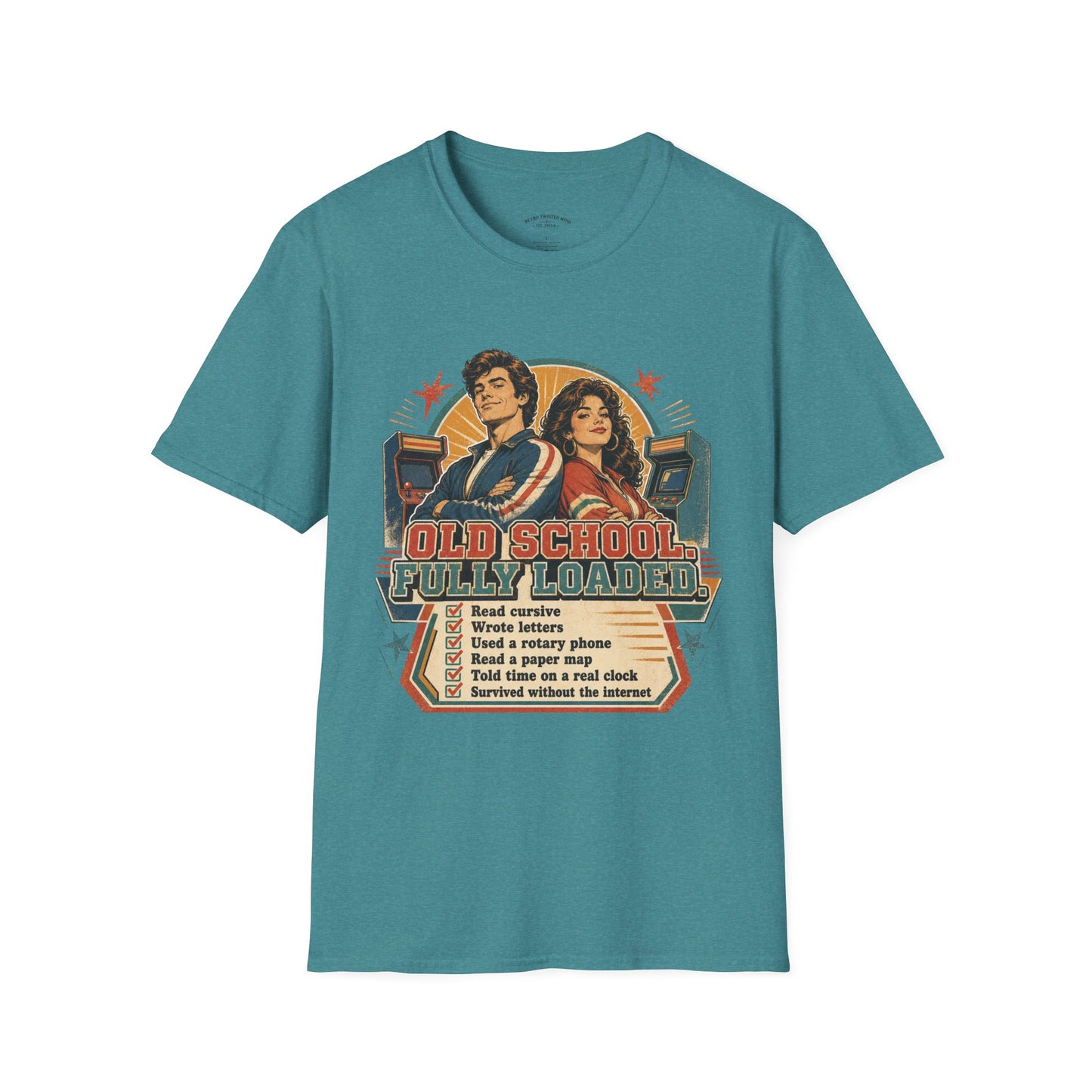 T-Shirt — Retro 'Old School' Arcade Couple Vintage Gamer Tee