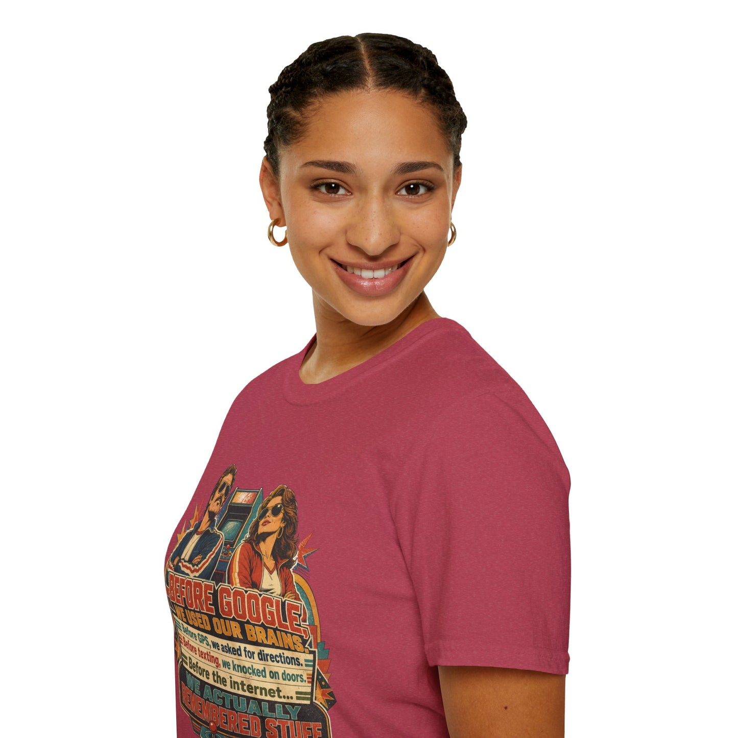 Before Google T-Shirt — Retro Vintage "We Used Our Brains" Graphic Tee