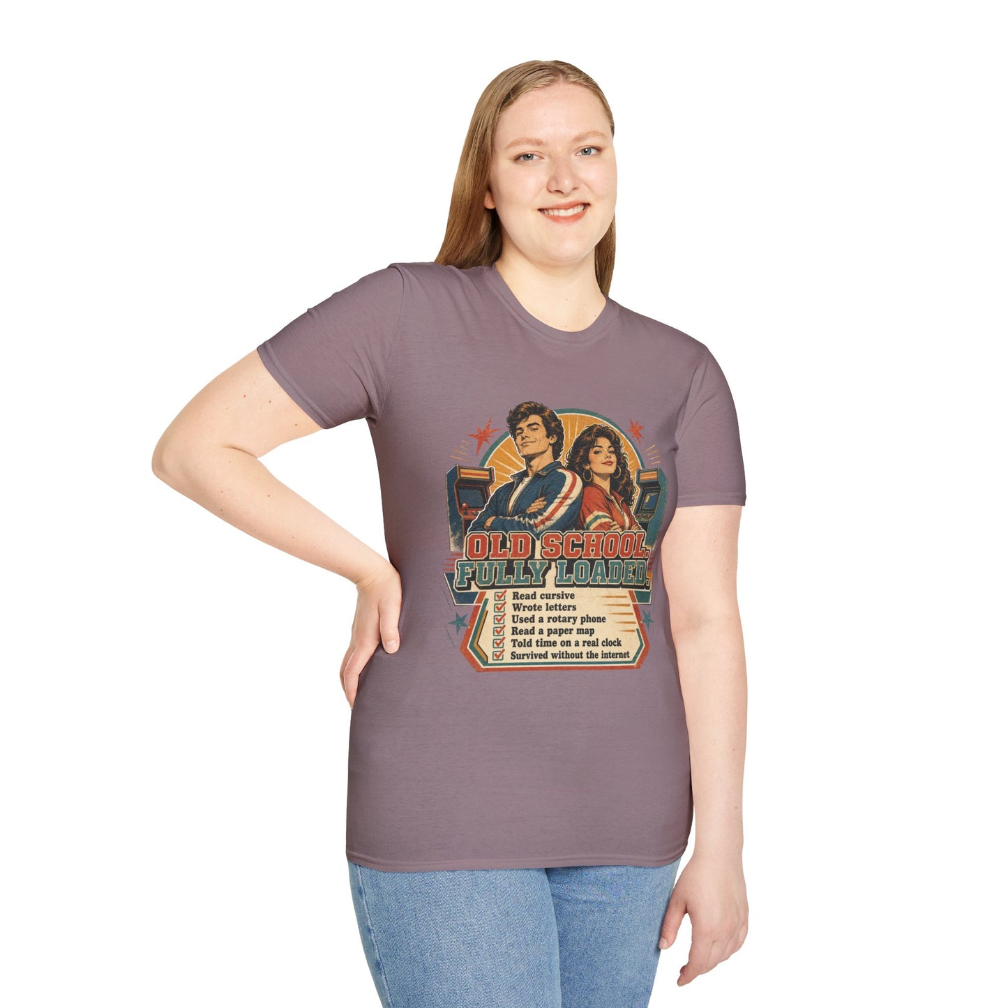 T-Shirt — Retro 'Old School' Arcade Couple Vintage Gamer Tee