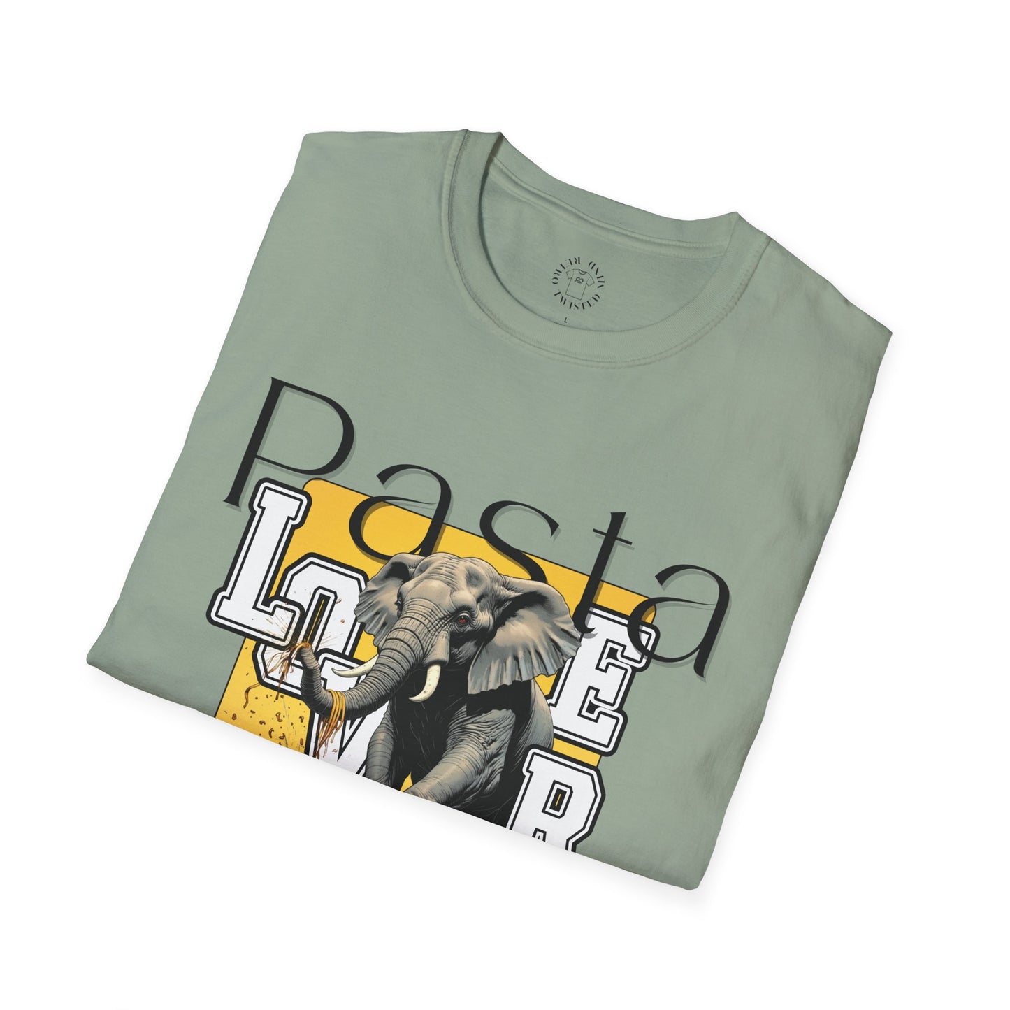Pasta Lover Unisex Softstyle T-Shirt - Playful Elephant Graphic Tee,elephant,twisted