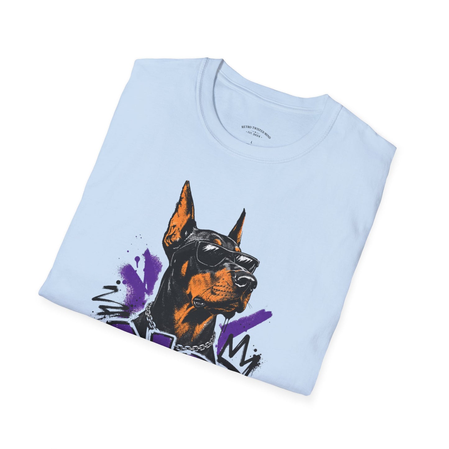 Doberman Graphic Tee — 'No, Thank You' Street Art T-Shirt
