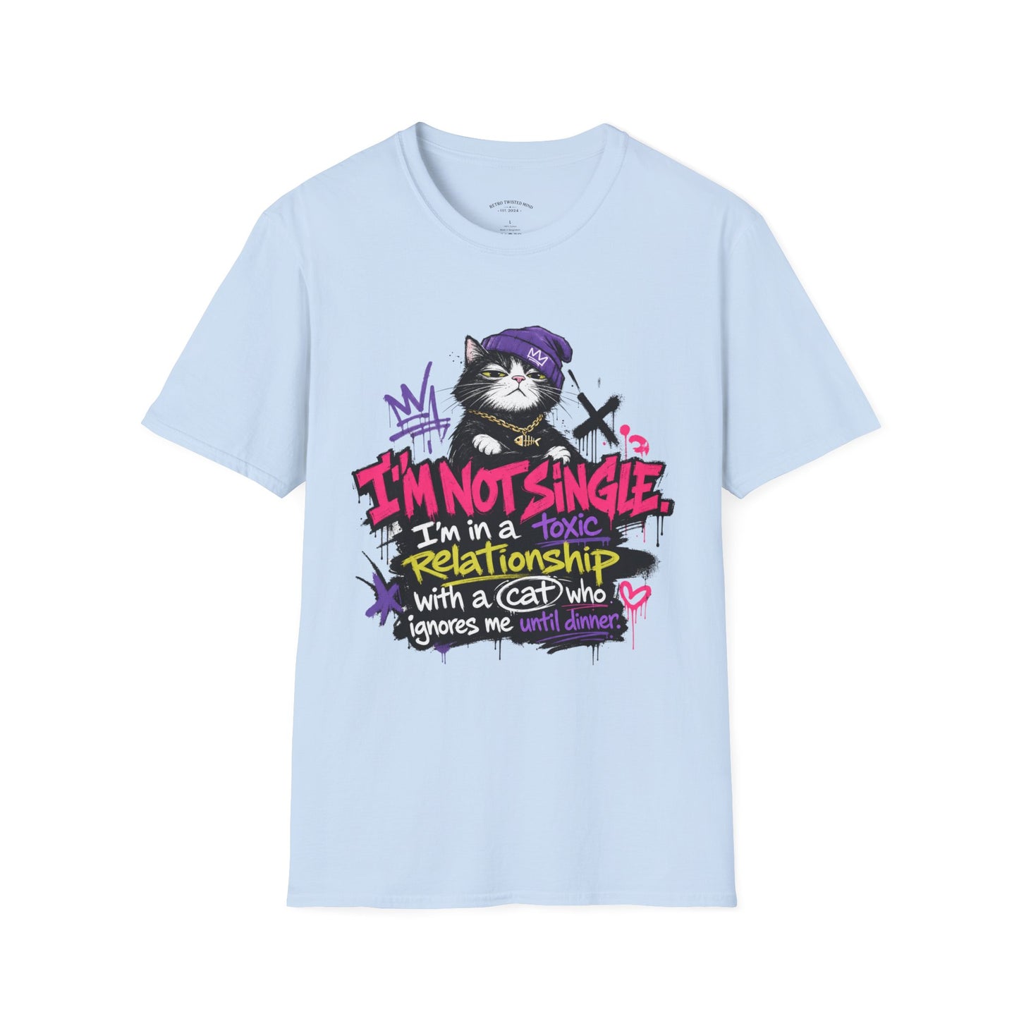 T‑Shirt — “I’m Not Single: I’m in a Toxic Relationship with a Cat” Graphic Tee