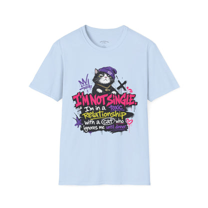 T‑Shirt — “I’m Not Single: I’m in a Toxic Relationship with a Cat” Graphic Tee