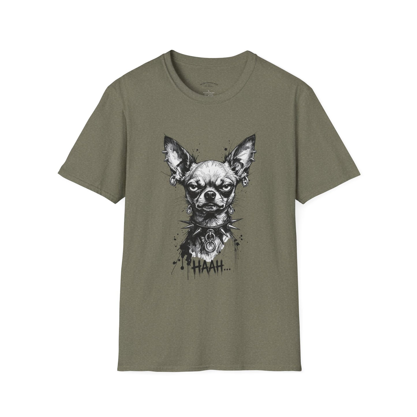 Chihuahua Portrait T‑Shirt — Expressive Black & White Dog Art Tee