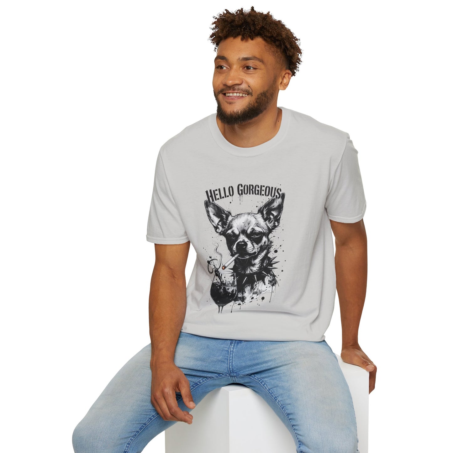 Chihuahua 'Hello Gorgeous' Tee - Cute Dog Graphic T-Shirt