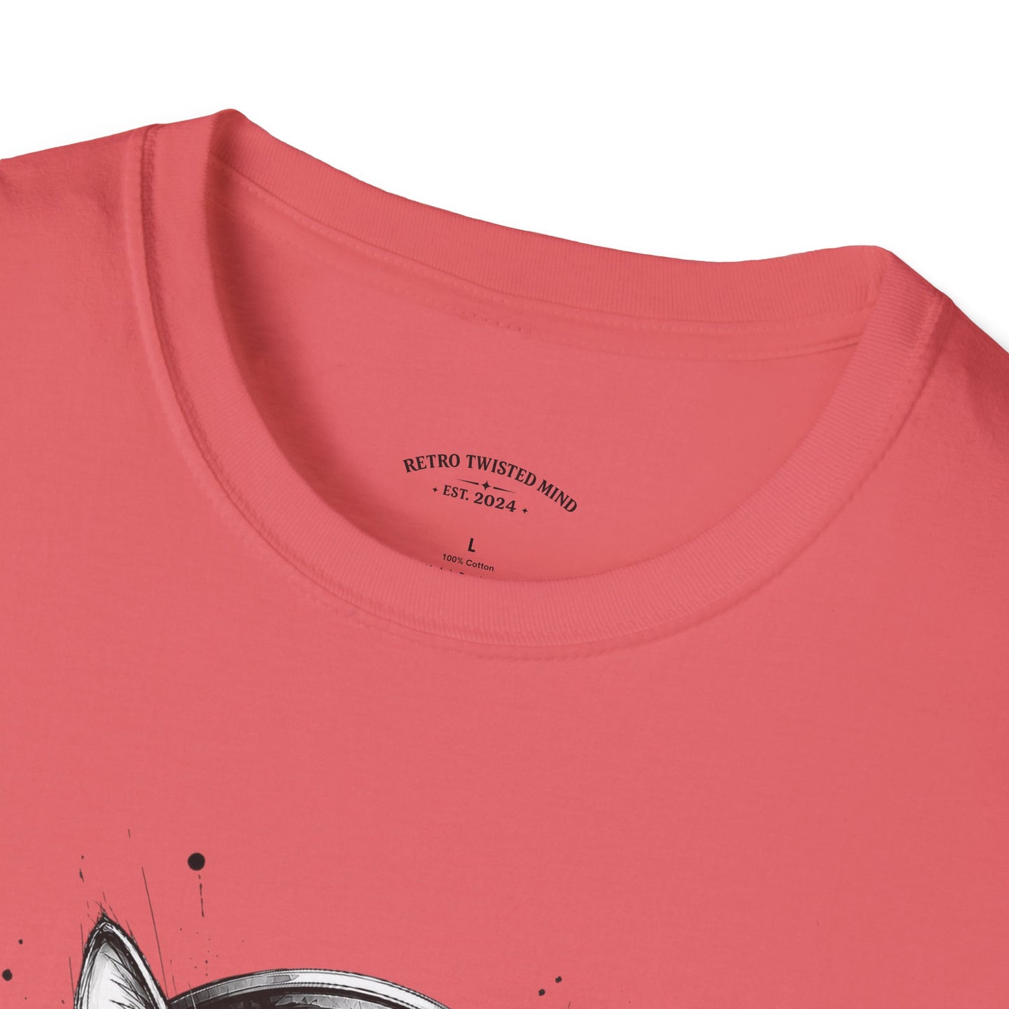 T-Shirt — Cat with Headphones "Mentally: Somewhere Else" – Cute Relaxed Graphic Tee for Cat Lovers