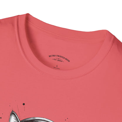 T-Shirt — Cat with Headphones "Mentally: Somewhere Else" – Cute Relaxed Graphic Tee for Cat Lovers