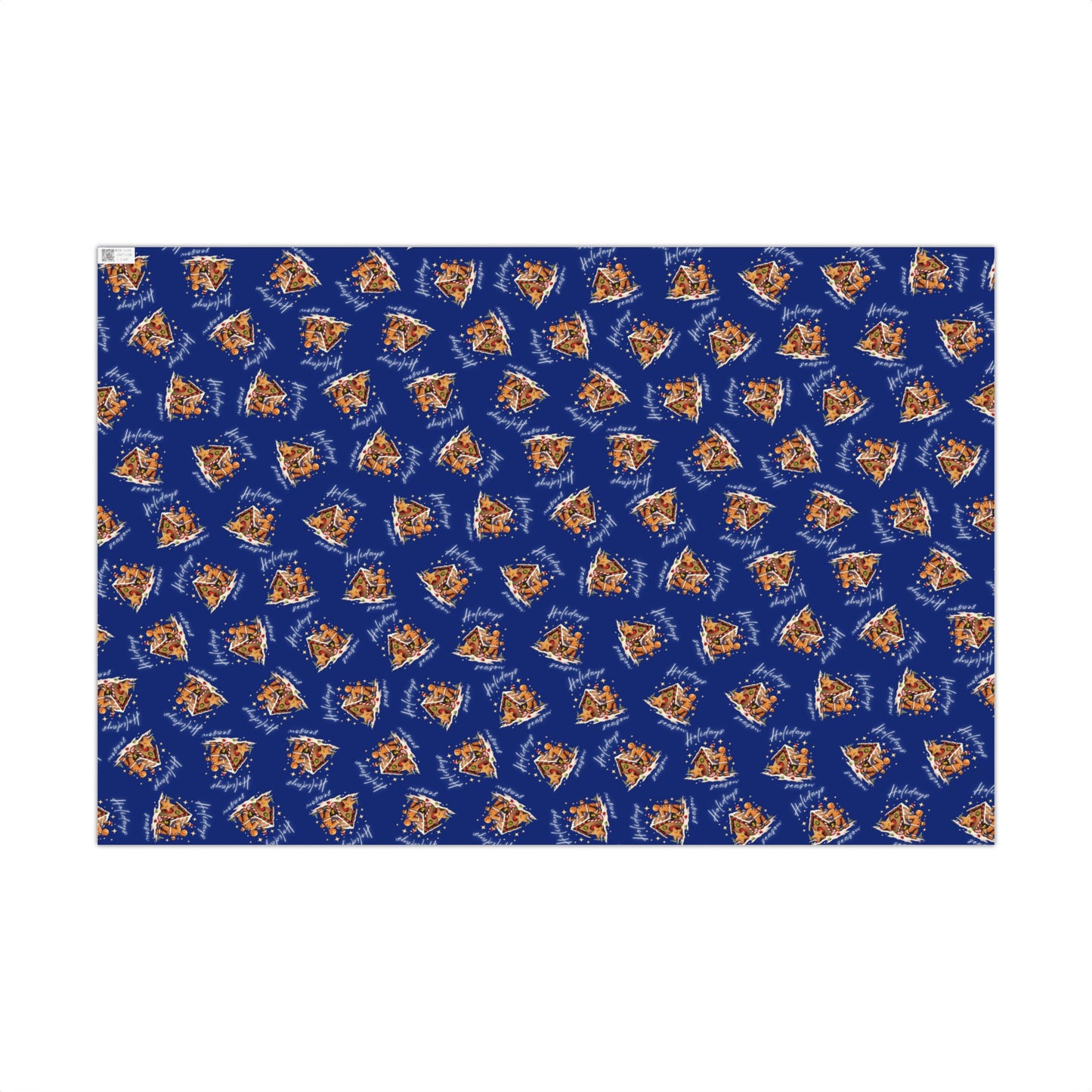 Copy of Gift Wrap — Blue Holiday Nativity Patterned Wrapping Paper