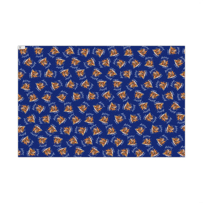 Copy of Gift Wrap — Blue Holiday Nativity Patterned Wrapping Paper