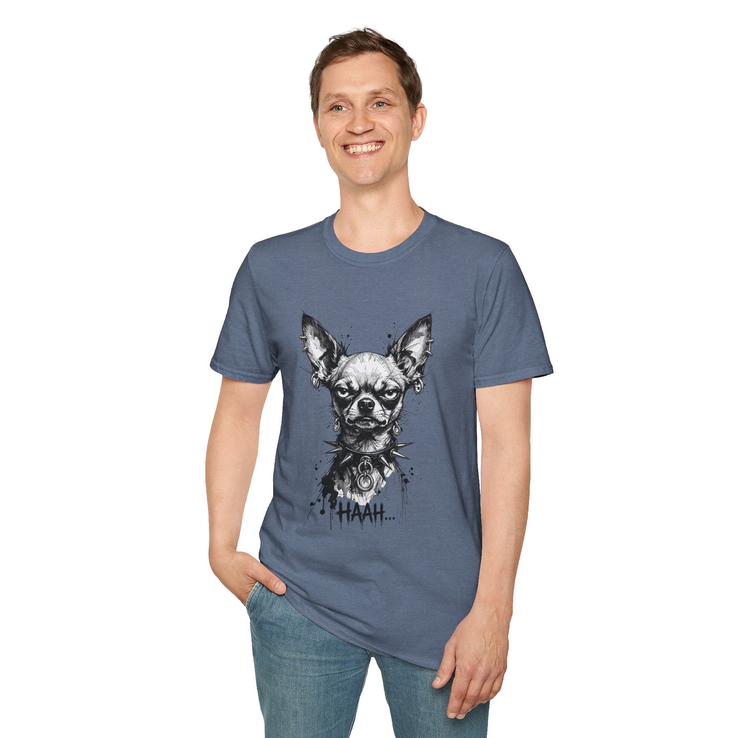 Chihuahua Portrait T‑Shirt — Expressive Black & White Dog Art Tee