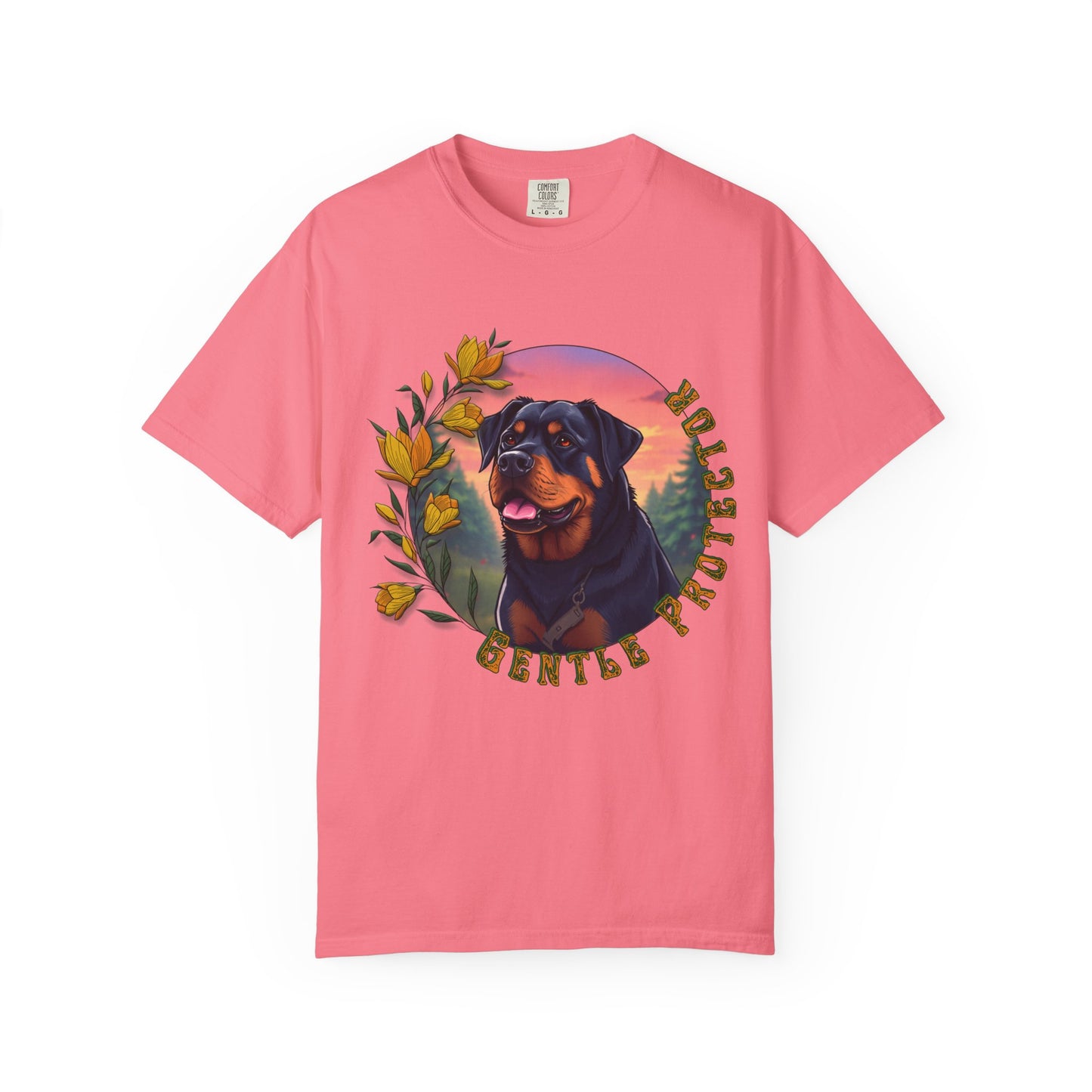 Gentle Protection Unisex Garment-Dyed T-shirt | Dog Lover Gift | Floral Design