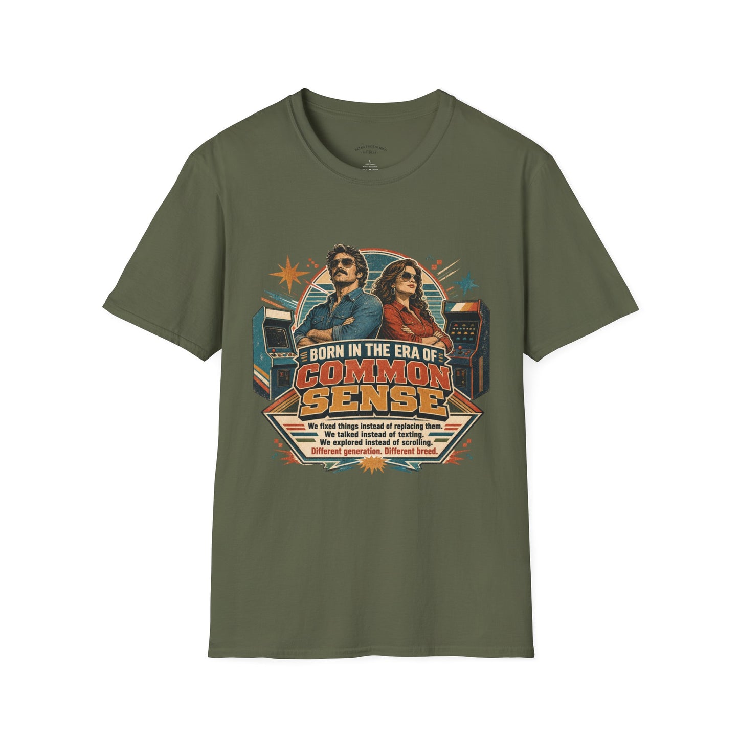 Born in the Era of Common Sense T-Shirt — Retro 70s Vintage Political Graphic Tee