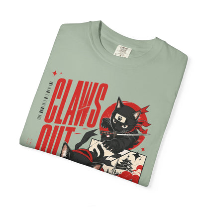 Claws Out Cat Graphic T-Shirt — Retro Ninja Kitties Tee
