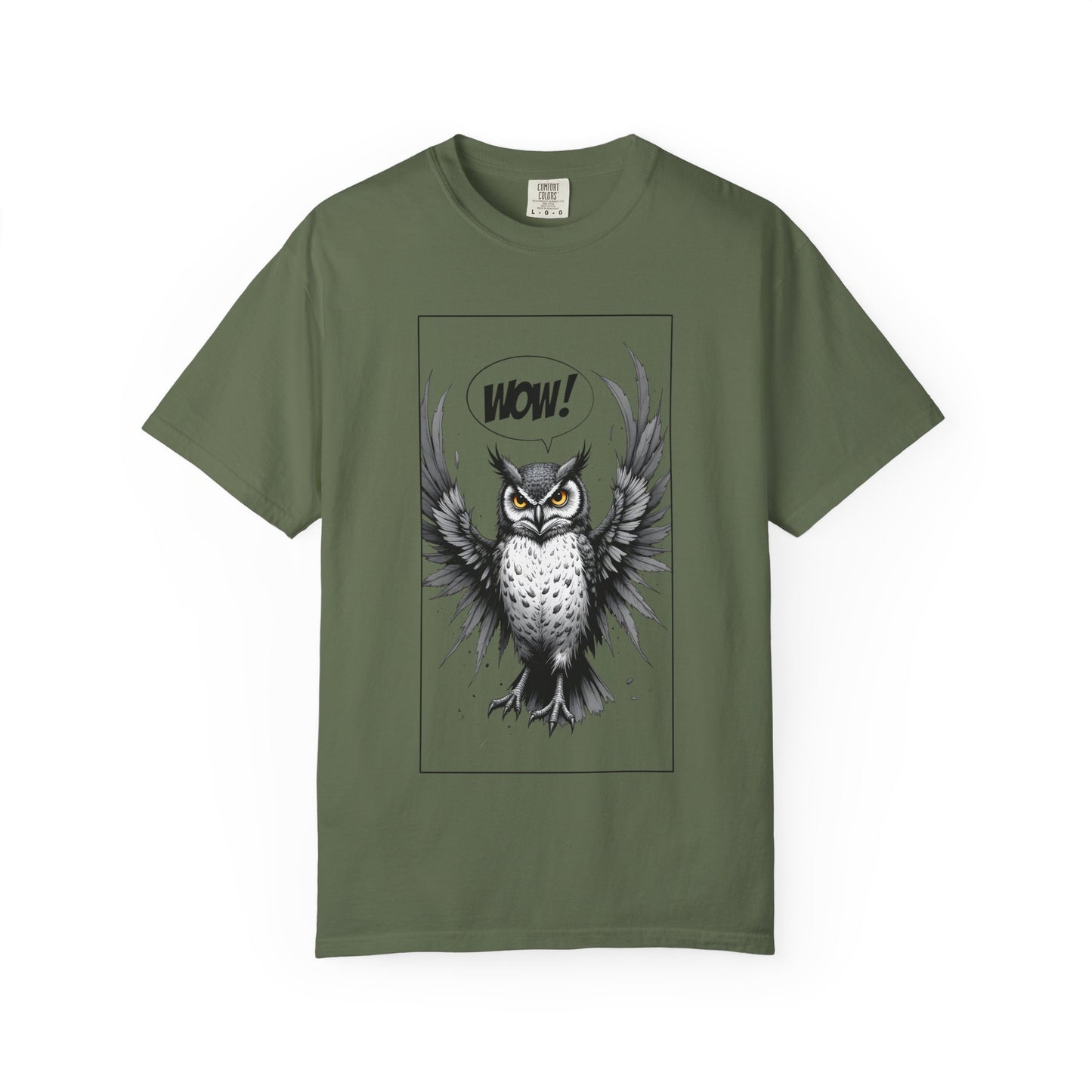Owl Graphic T-Shirt — 'WOW!' Illustrated Night Owl Tee