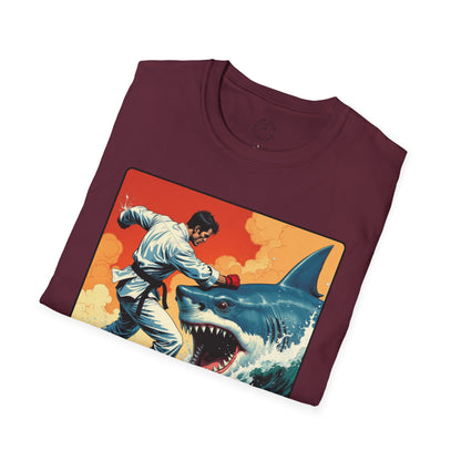 My Game Unisex Softstyle T-Shirt - Retro Shark Design Tee for Adventure Lovers, karate,sport