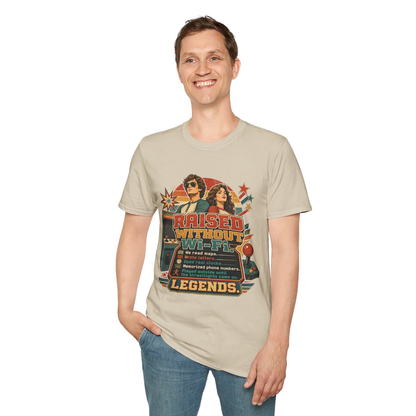 Raised Without Wi‑Fi T-Shirt — Retro 'Legends' Vintage Graphic Tee