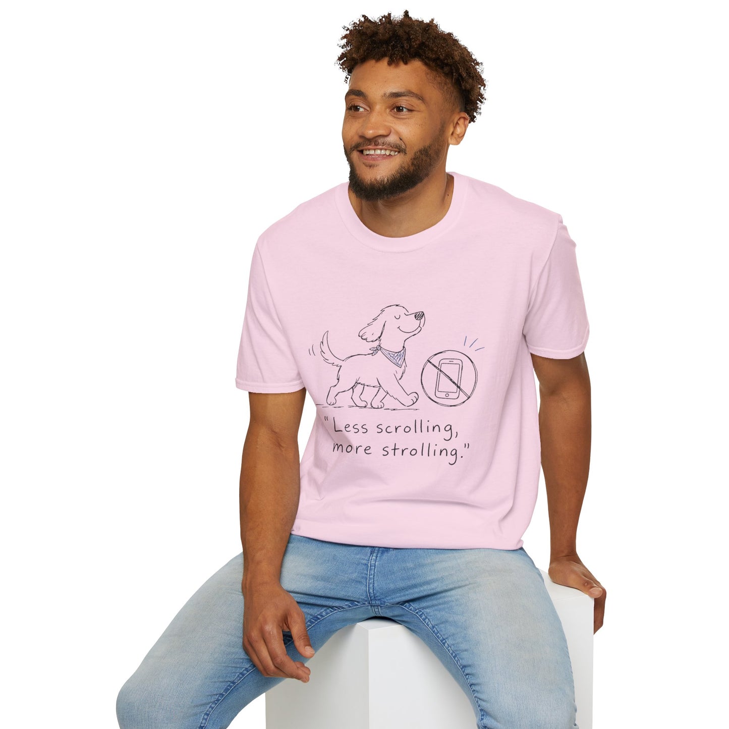 Less Scrolling, More Strolling Dog T-Shirt