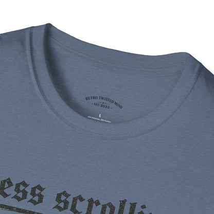 T-Shirt — "Less Scrolling, More Strolling" Dog Graphic Tee