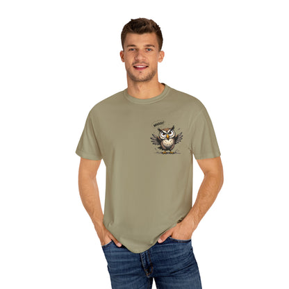 Witty Owl Graphic Tee — "Whooo?" Cute Cartoon Owl T-Shirt