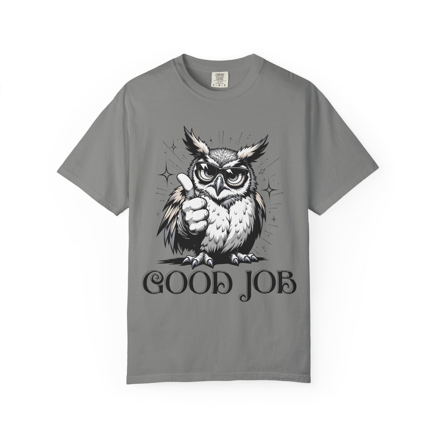 Good Job Owl T-Shirt — Thumbs-Up Retro Owl Graphic Tee