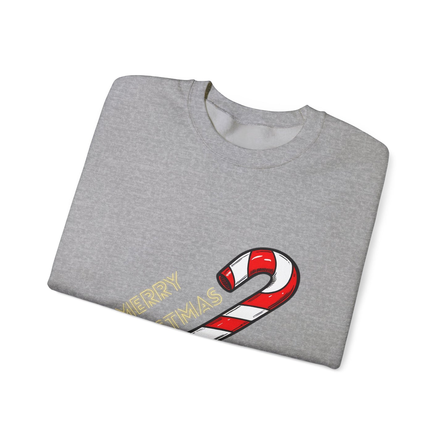 Christmas Candy Cane Crewneck Sweatshirt — "Merry Christmas" Holiday Sweater