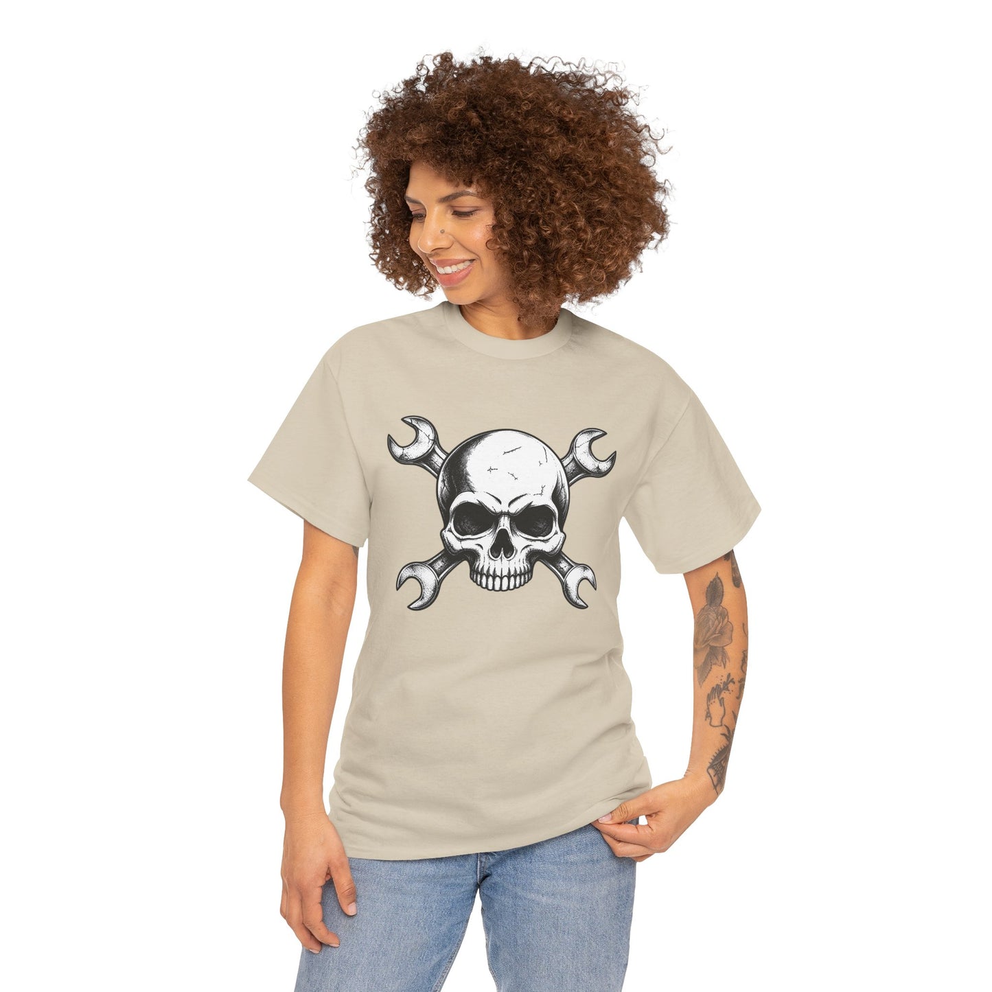 Mechanic Skull Tee — Wrench Crossbones Graphic T-Shirt