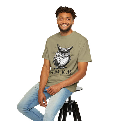 Good Job Owl T-Shirt — Thumbs-Up Retro Owl Graphic Tee