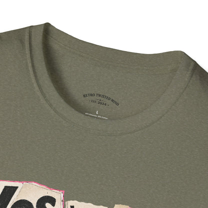 T-Shirt — "Yes We Share, So What?" Retro Collage Graphic Tee