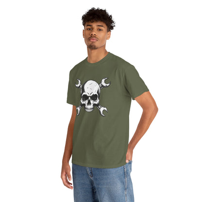 Mechanic Skull Tee — Wrench Crossbones Graphic T-Shirt