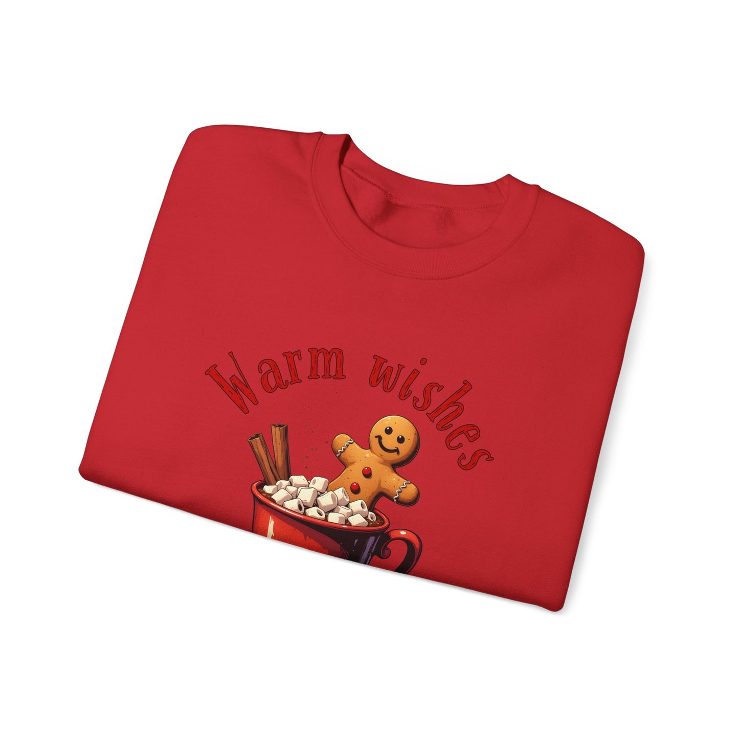 Crewneck Sweatshirt — "Warm Wishes" Hot Cocoa & Gingerbread Holiday Design