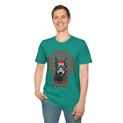 Doberman Graphic T-Shirt — Red Halo 'Bandit' Design