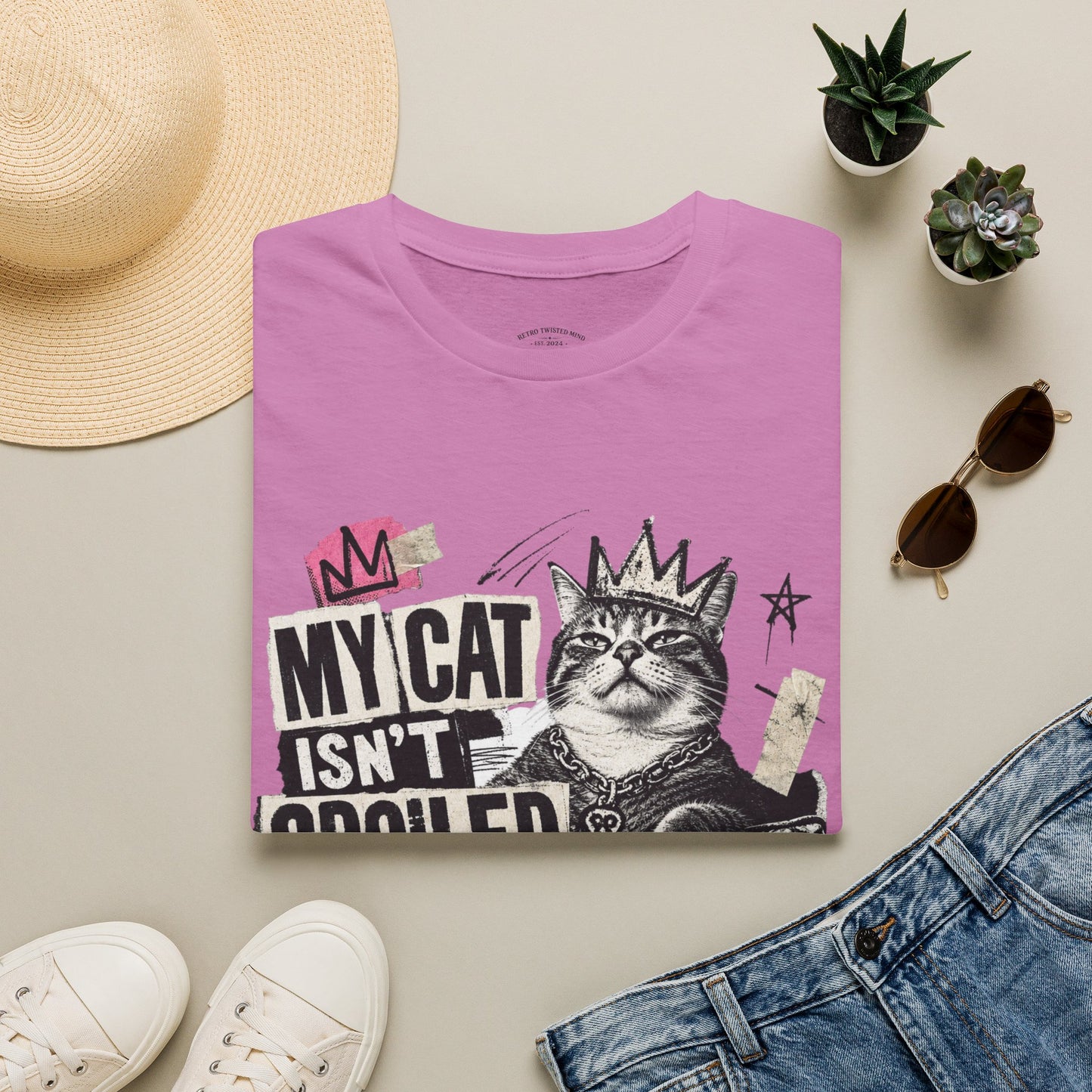 Cat T-Shirt — “My Cat Isn’t Spoiled, I’m Just Properly Trained” Graphic Tee