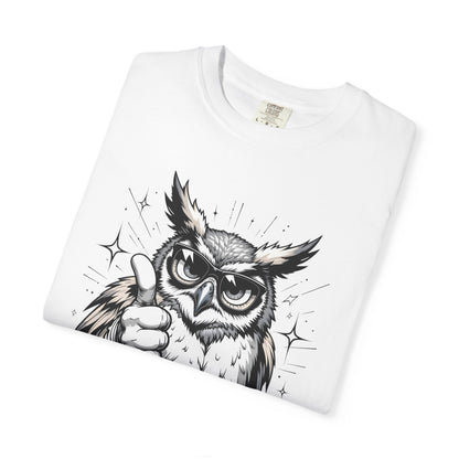 Good Job Owl T-Shirt — Thumbs-Up Retro Owl Graphic Tee