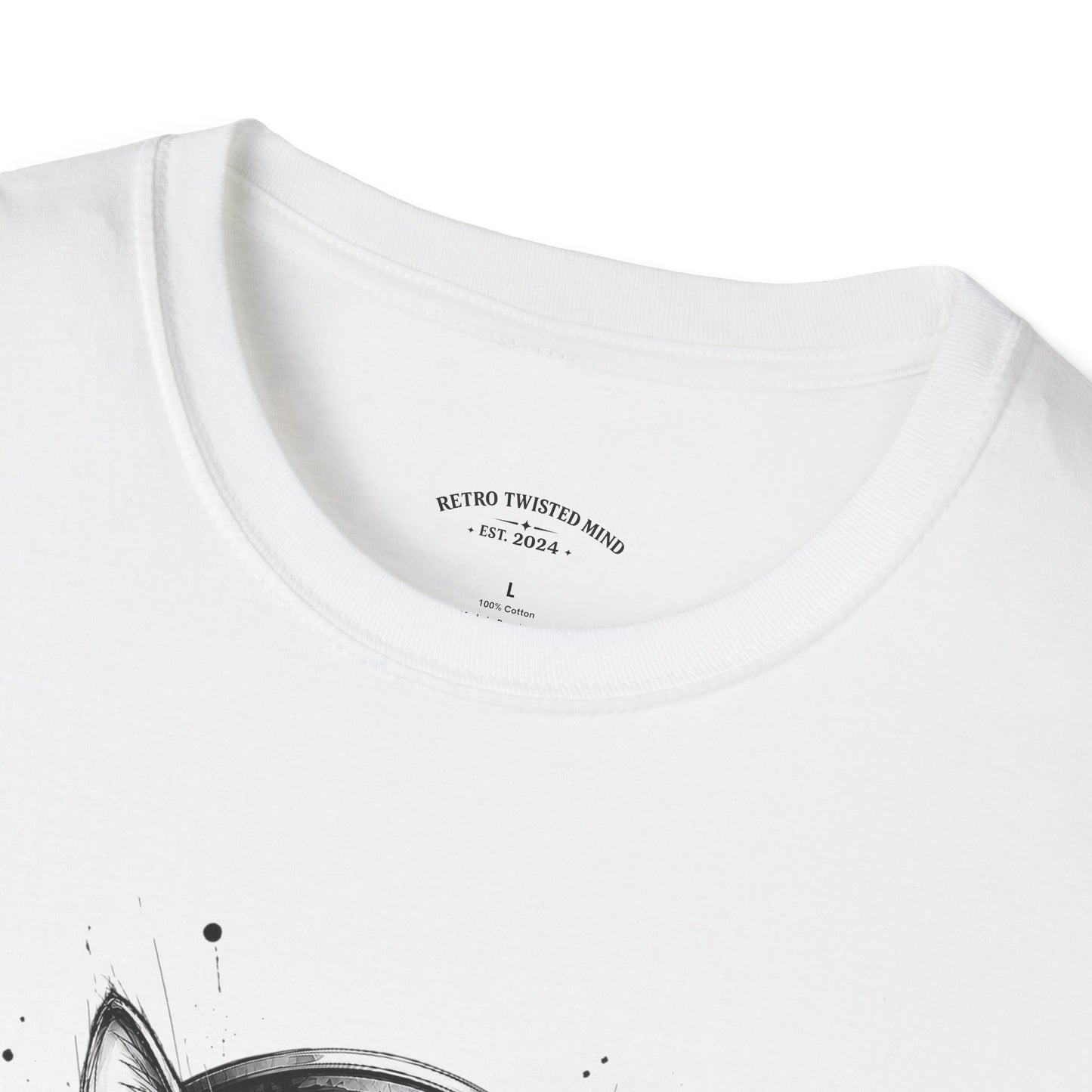 T-Shirt — Cat with Headphones "Mentally: Somewhere Else" – Cute Relaxed Graphic Tee for Cat Lovers