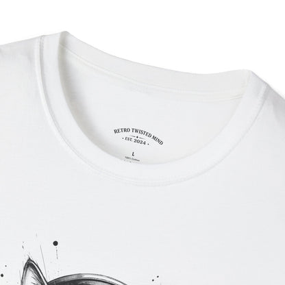 T-Shirt — Cat with Headphones "Mentally: Somewhere Else" – Cute Relaxed Graphic Tee for Cat Lovers