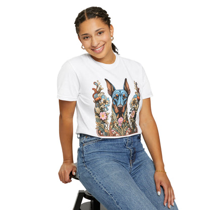 Pure Love Dog Art Unisex T-Shirt - Vibrant Floral Design