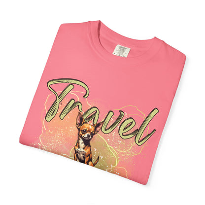 Travel Time Unisex Garment-Dyed T-Shirt - Cute Dog Design for Animal Lovers
