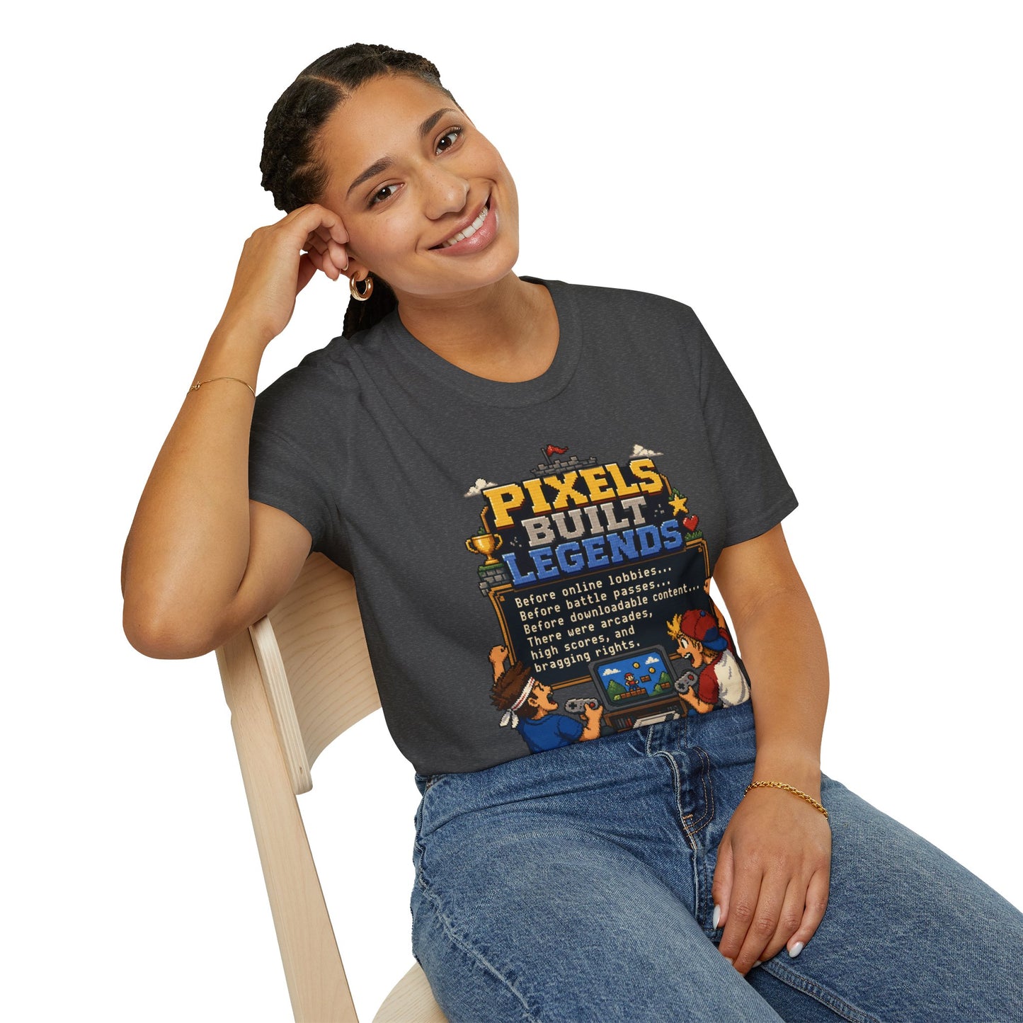 Pixels Built Legends T‑Shirt — Retro Gaming Nostalgia Tee
