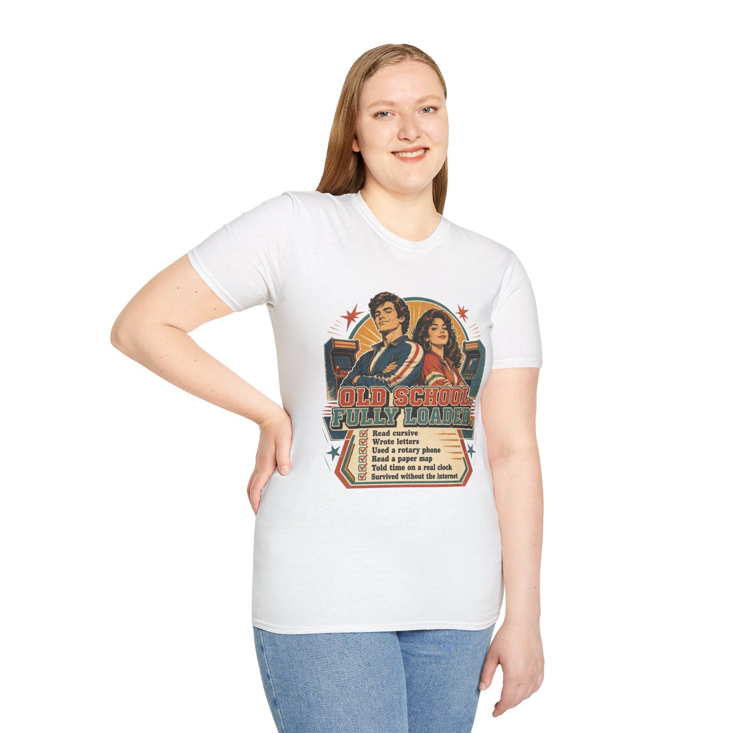 T-Shirt — Retro 'Old School' Arcade Couple Vintage Gamer Tee