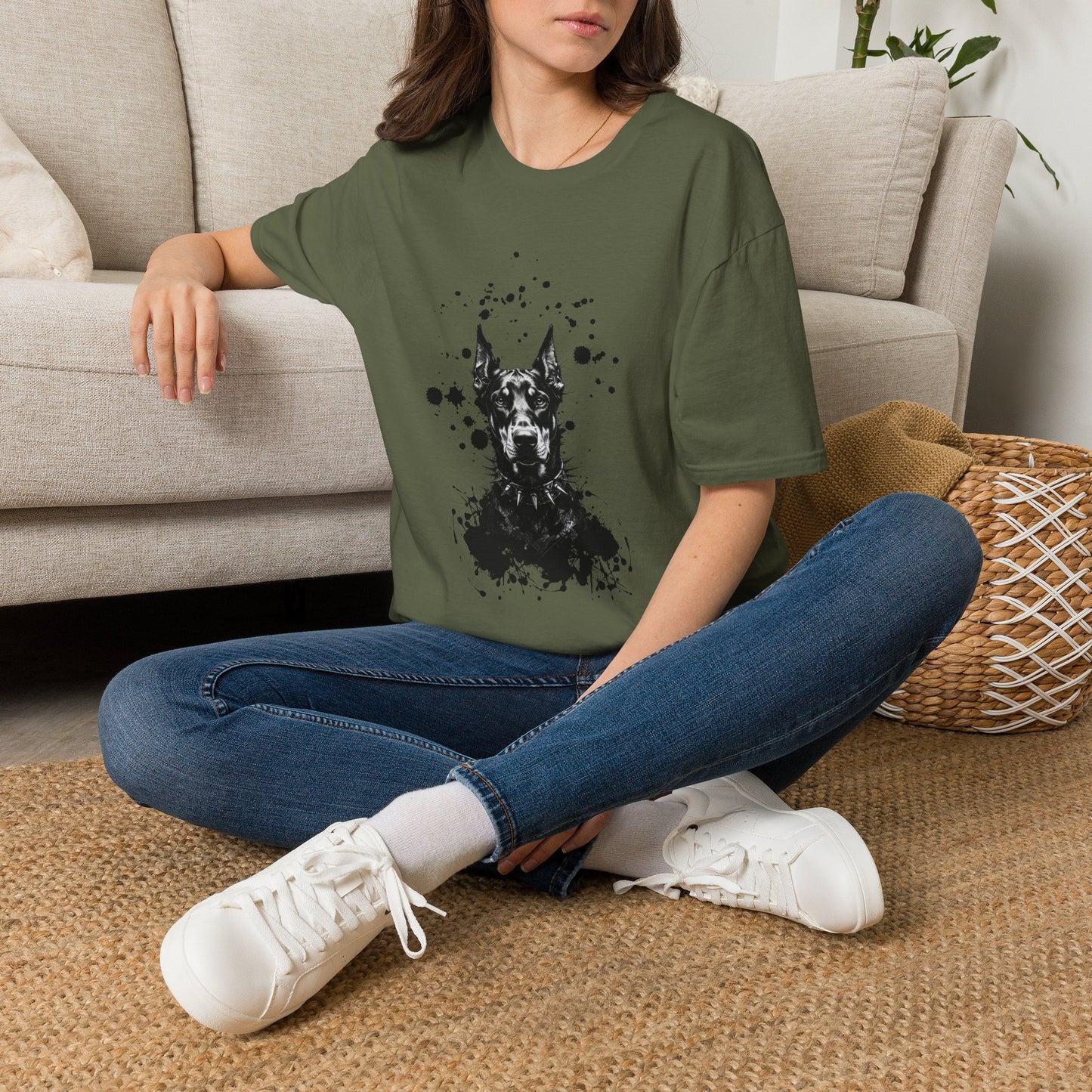 Doberman Ink Splatter T-Shirt